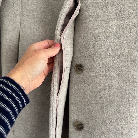 Talbots Gray Coat with Faux Fur Collar (removable) - Picture 2 of 4